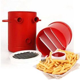 2-in1 Potato Fries Maker Potato Slicers French Fries Maker Cutter & Microwave Container No Deep-Fry to Make Healthy Fries Microwavable Safe 2-in1 Potato Fries Maker Potato Slicers French Fries Maker Cutter & Microwave Container No Deep-Fry to Make Healthy Fries Microwavable Safe