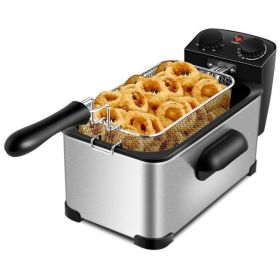 3.2 Quart Electric Stainless Steel Deep Fryer with Timer 3.2 Quart Electric Stainless Steel Deep Fryer with Timer