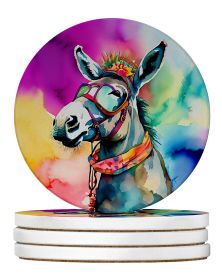 Hippie Animal Donkey Large Sandstone Coasters Pack of 4 Absorbent Round Coasters Decor Gifts for Men or Women, 4 in, Multicolor Hippie Animal Donkey Large Sandstone Coasters Pack of 4 Absorbent Round Coasters Decor Gifts for Men or Women, 4 in, Multicolor